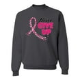 thumbnail image 1 of Wild Bobby, Never Give Up Fight Cancer, Breast Cancer Awareness, Unisex Crewneck Graphic Sweatshirt, Charcoal, XX-Large, 1 of 4