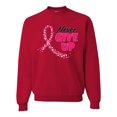 thumbnail image 1 of Wild Bobby, Never Give Up Fight Cancer, Breast Cancer Awareness, Unisex Crewneck Graphic Sweatshirt, Red, 5X-Large, 1 of 4