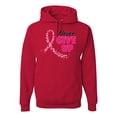 thumbnail image 1 of Wild Bobby, Never Give Up Fight Cancer, Breast Cancer Awareness, Unisex Graphic Hoodie Sweatshirt, Red, X-Large, 1 of 4