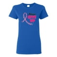 thumbnail image 1 of Wild Bobby, Never Give Up Fight Cancer, Breast Cancer Awareness, Women Graphic Tee, Royal, X-Large, 1 of 4