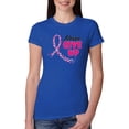 thumbnail image 1 of Wild Bobby, Never Give Up Fight Cancer, Breast Cancer Awareness, Women Slim Fit Junior Tee, Royal, XX-Large, 1 of 4