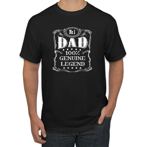 Wild Bobby, No. 1 Dad Genuine Legend Father's Day Men's Tee, Black, Small