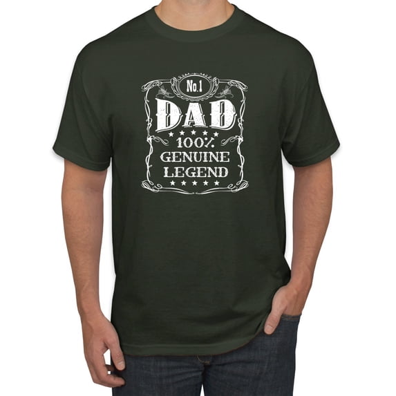 Wild Bobby, No. 1 Dad Genuine Legend Father's Day Men's Tee, Forest Green, Large