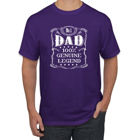 Wild Bobby, No. 1 Dad Genuine Legend Father's Day Men's Tee, Purple, XX-Large
