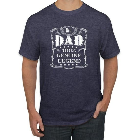 Wild Bobby, No. 1 Dad Genuine Legend Father's Day Men's Tee, Vintage Heather Navy, X-Large