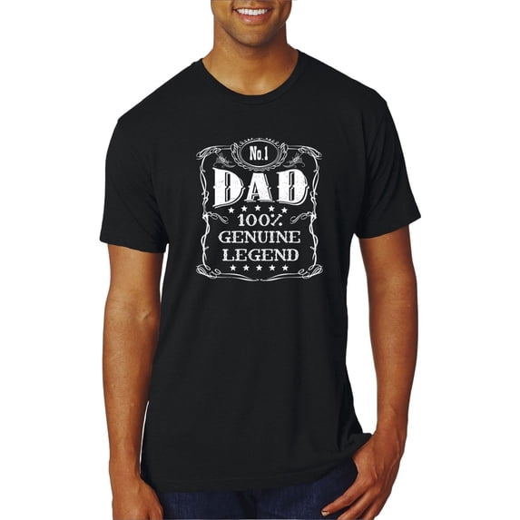 Wild Bobby, No. 1 Dad Genuine Legend Father's Day Mens Premium Tri Blend Tee, True Black, XX-Large
