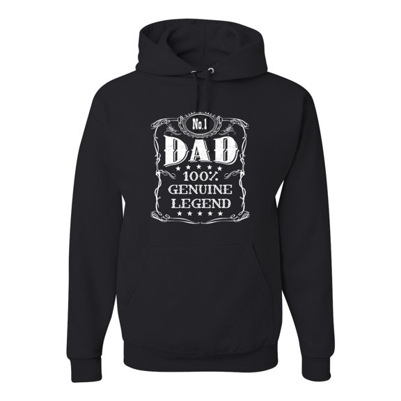 Wild Bobby, No. 1 Dad Genuine Legend Father's Day Unisex Hoodie Sweatshirt, Black, Small