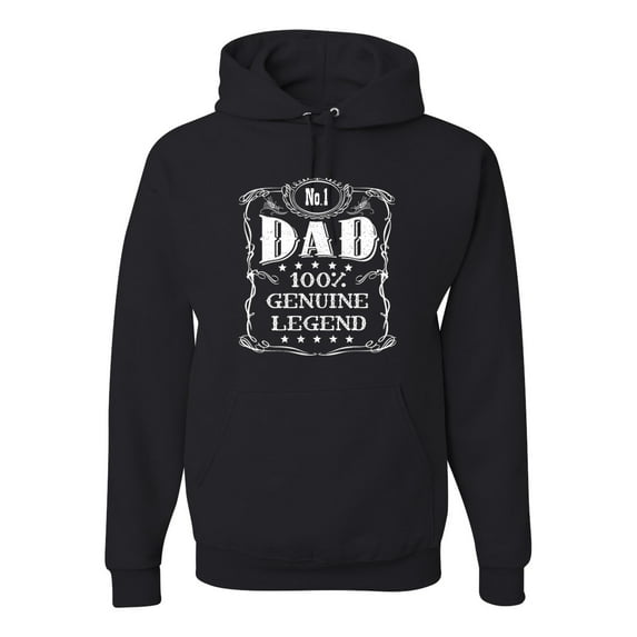 Wild Bobby, No. 1 Dad Genuine Legend Father's Day Unisex Hoodie Sweatshirt, Black, Small