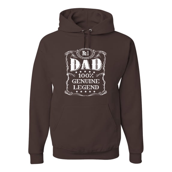 Wild Bobby, No. 1 Dad Genuine Legend Father's Day Unisex Hoodie Sweatshirt, Brown, 3X-Large