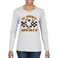 thumbnail image 1 of Wild Bobby No Diggity Boutta Bag it Up Ghost Bats Stars Pumpkin Halloween Orange and Black Halloween Women Graphic Long Sleeve Tee, White, Medium, 1 of 6