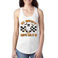 thumbnail image 1 of Wild Bobby No Diggity Boutta Bag it Up Ghost Bats Stars Pumpkin Halloween Orange and Black Halloween Women Racerback Tank Top, White, Medium, 1 of 6