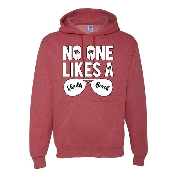 Wild Bobby, No One Likes A Shady Beach, Fashion, Unisex Graphic Hoodie Sweatshirt, Vintage Heather Red, XX-Large