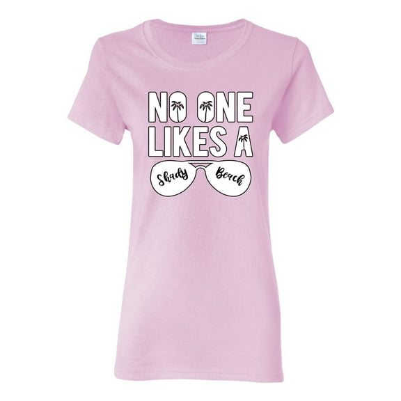 Wild Bobby, No One Likes A Shady Beach, Fashion, Women Graphic Tee, Light Pink, Small