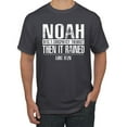 thumbnail image 1 of Wild Bobby Noah Was A Conspiracy Theorist Inspirational/Christian Men Graphic Tee, Charcoal, 5X-Large, 1 of 5
