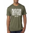 thumbnail image 1 of Wild Bobby Noah Was A Conspiracy Theorist Inspirational/Christian Men Premium Tri Blend Tee, Military Green, X-Large, 1 of 5