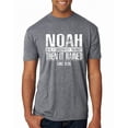 thumbnail image 1 of Wild Bobby Noah Was A Conspiracy Theorist Inspirational/Christian Men Premium Tri Blend Tee, Premium Heather, X-Large, 1 of 5