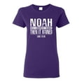 thumbnail image 1 of Wild Bobby Noah Was A Conspiracy Theorist Inspirational/Christian Women Graphic Tee, Purple, XX-Large, 1 of 5