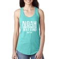 thumbnail image 1 of Wild Bobby Noah Was A Conspiracy Theorist Inspirational/Christian Women Racerback Tank Top, Tahiti Blue, Small, 1 of 5