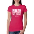 thumbnail image 1 of Wild Bobby Noah Was A Conspiracy Theorist Inspirational/Christian Women Slim Fit Junior Tee, Raspberry, XX-Large, 1 of 5