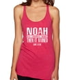 thumbnail image 1 of Wild Bobby Noah Was A Conspiracy Theorist Inspirational/Christian Women Tri-Blend Racerback Tank Top, Shocking Pink, Large, 1 of 5