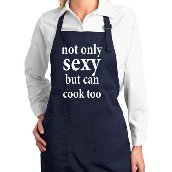 Wild Bobby, Not Only But Can Cook Too | Unisex Kitchen Utility Cooking Apron, Navy, Small