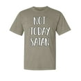 thumbnail image 1 of Wild Bobby,Not Today Satan Funny Witty, Streetwear, Garment-Dyed Washed Look Short Sleeve T-Shirt, Sand, Medium, 1 of 3