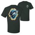 thumbnail image 1 of Ocean Shark Big Mouth Fishing Front and Back Men's Graphic T-Shirt, Forest Green, 4XL, 1 of 2