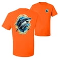 thumbnail image 1 of Ocean Shark Big Mouth Fishing Front and Back Men's Graphic T-Shirt, Orange, X-Large, 1 of 2