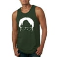 thumbnail image 1 of Wild Bobby, Office Dwight Glasses Face Silhouette Funny Schrute, Pop Culture, Men Graphic Tank Top, Forest Green, Small, 1 of 4