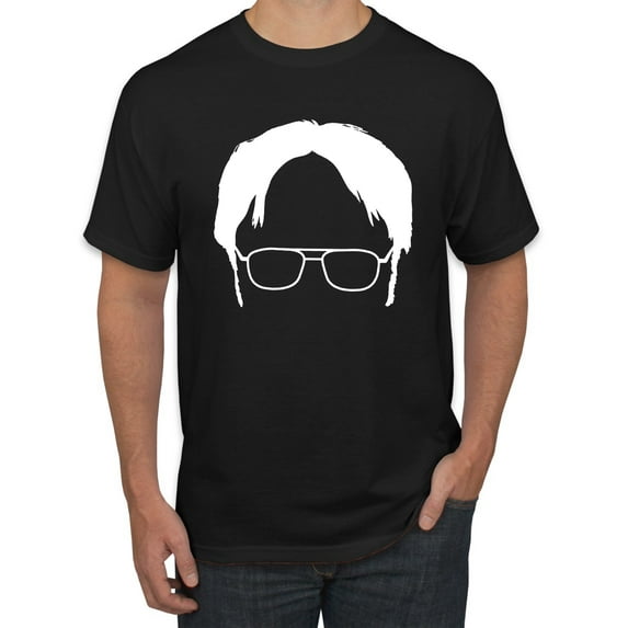 Wild Bobby, Office Dwight Glasses Face Silhouette Funny Schrute, Pop Culture, Men Graphic Tee, Black, Small