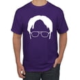 thumbnail image 1 of Wild Bobby, Office Dwight Glasses Face Silhouette Funny Schrute, Pop Culture, Men Graphic Tee, Purple, 4X-Large, 1 of 4