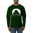 thumbnail image 1 of Wild Bobby, Office Dwight Glasses Face Silhouette Funny Schrute, Pop Culture, Men Long Sleeve Shirt, Forest Green, XX-Large, 1 of 4
