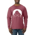 thumbnail image 1 of Wild Bobby, Office Dwight Glasses Face Silhouette Funny Schrute, Pop Culture, Men Long Sleeve Shirt, Vintage Heather Red, X-Large, 1 of 4