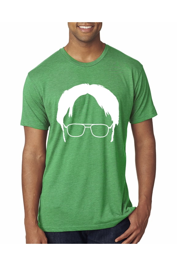 , Office Dwight Glasses Face Silhouette Funny Schrute, Pop Culture, Men Premium Tri Blend Tee, Envy, X-Large