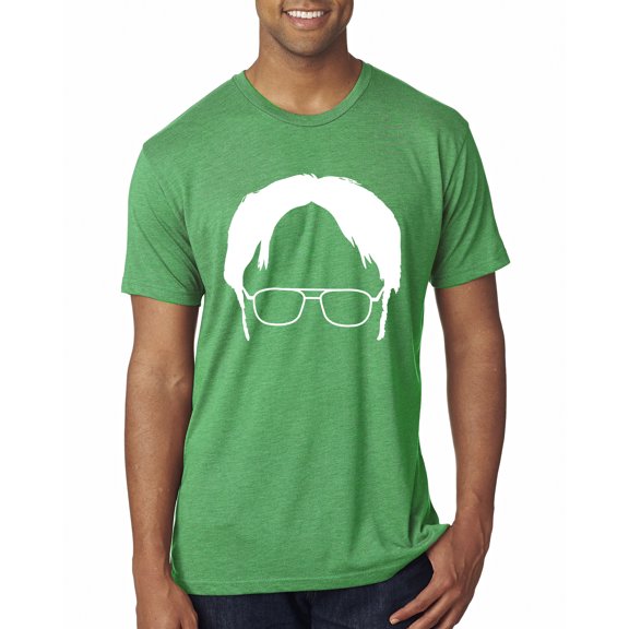 Wild Bobby, Office Dwight Glasses Face Silhouette Funny Schrute, Pop Culture, Men Premium Tri Blend Tee, Envy, X-Large