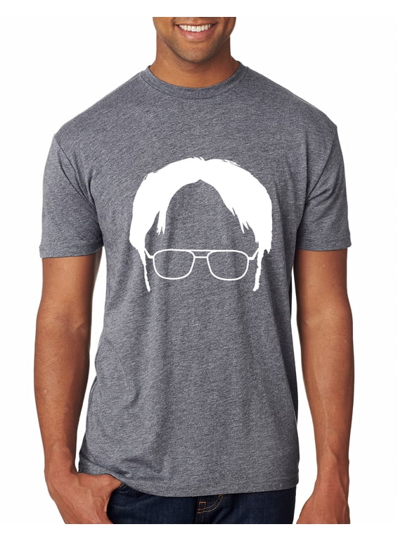 , Office Dwight Glasses Face Silhouette Funny Schrute, Pop Culture, Men Premium Tri Blend Tee, Premium Heather, Small