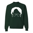 thumbnail image 1 of Wild Bobby, Office Dwight Glasses Face Silhouette Funny Schrute, Pop Culture, Unisex Crewneck Graphic Sweatshirt, Forest Green, Small, 1 of 4