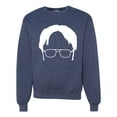 thumbnail image 1 of Wild Bobby, Office Dwight Glasses Face Silhouette Funny Schrute, Pop Culture, Unisex Crewneck Graphic Sweatshirt, Vintage Heather Navy, Medium, 1 of 4