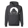 thumbnail image 1 of Wild Bobby, Office Dwight Glasses Face Silhouette Funny Schrute, Pop Culture, Unisex Graphic Hoodie Sweatshirt, Charcoal, XX-Large, 1 of 4