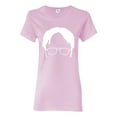 thumbnail image 1 of Wild Bobby, Office Dwight Glasses Face Silhouette Funny Schrute, Pop Culture, Women Graphic Tee, Light Pink, Small, 1 of 4