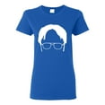 thumbnail image 1 of Wild Bobby, Office Dwight Glasses Face Silhouette Funny Schrute, Pop Culture, Women Graphic Tee, Royal, XX-Large, 1 of 4