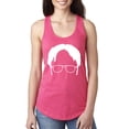 thumbnail image 1 of Wild Bobby, Office Dwight Glasses Face Silhouette Funny Schrute, Pop Culture, Women Racerback Tank Top, Hot Pink, Medium, 1 of 4