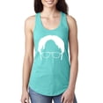 thumbnail image 1 of Wild Bobby, Office Dwight Glasses Face Silhouette Funny Schrute, Pop Culture, Women Racerback Tank Top, Tahiti Blue, Small, 1 of 4