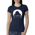 thumbnail image 1 of Wild Bobby, Office Dwight Glasses Face Silhouette Funny Schrute, Pop Culture, Women Slim Fit Junior Tee, Navy, Small, 1 of 4