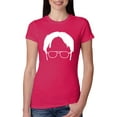 thumbnail image 1 of Wild Bobby, Office Dwight Glasses Face Silhouette Funny Schrute, Pop Culture, Women Slim Fit Junior Tee, Raspberry, Small, 1 of 4