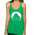 thumbnail image 1 of Wild Bobby, Office Dwight Glasses Face Silhouette Funny Schrute, Pop Culture, Women Tri-Blend Racerback Tank Top, Envy, X-Large, 1 of 4