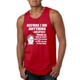 thumbnail image 1 of Wild Bobby, Office Dwight Quote Before I Do Anything, Pop Culture, Men Graphic Tank Top, Red, X-Large, 1 of 4