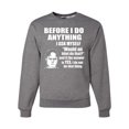 thumbnail image 1 of Wild Bobby, Office Dwight Quote Before I Do Anything, Pop Culture, Unisex Crewneck Graphic Sweatshirt, Heather Grey, 3X-Large, 1 of 4