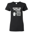 thumbnail image 1 of Wild Bobby, Office Dwight Quote Before I Do Anything, Pop Culture, Women Graphic Tee, Black, Small, 1 of 4