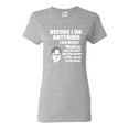 thumbnail image 1 of Wild Bobby, Office Dwight Quote Before I Do Anything, Pop Culture, Women Graphic Tee, Heather Grey, Small, 1 of 4